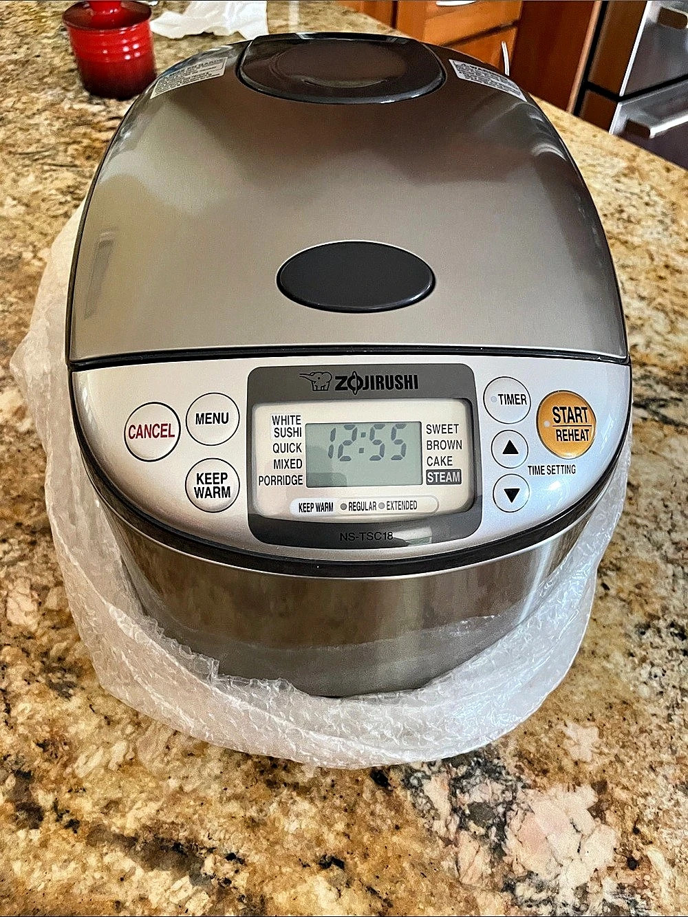 Zojirushi NS-TSC10 Micom Rice Cooker Silver Black Like New